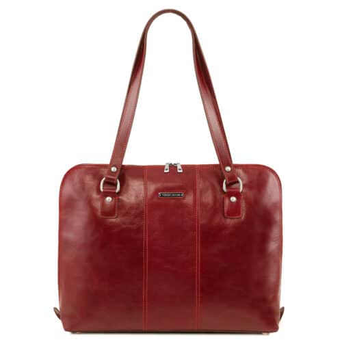 leren dames aktetas Ravenna rood voorkant