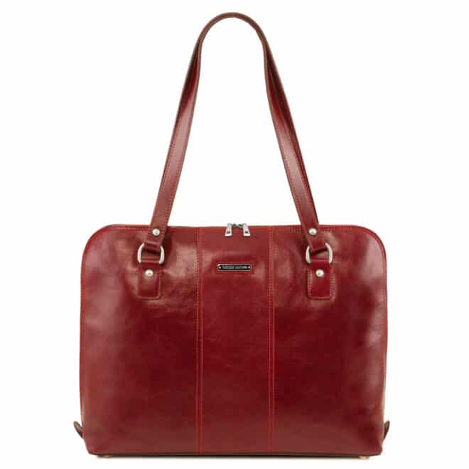 leren dames aktetas Ravenna rood voorkant