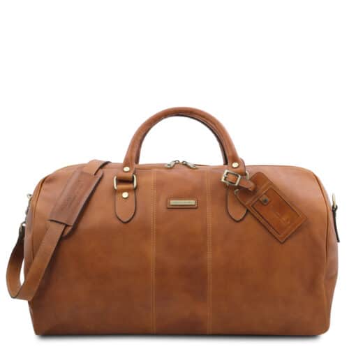 Leren reistas Lisbona cognac voorkant