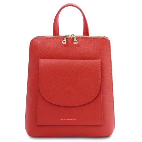 leren rugzak TL bag 92 koraal voorkant
