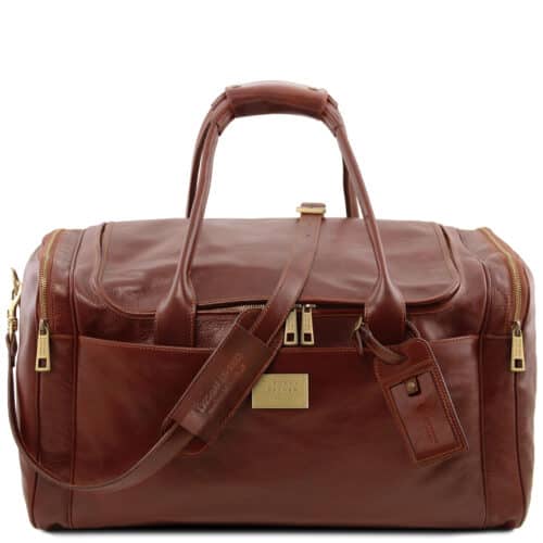 leren reistas tl voyager 35 bruin voorkant