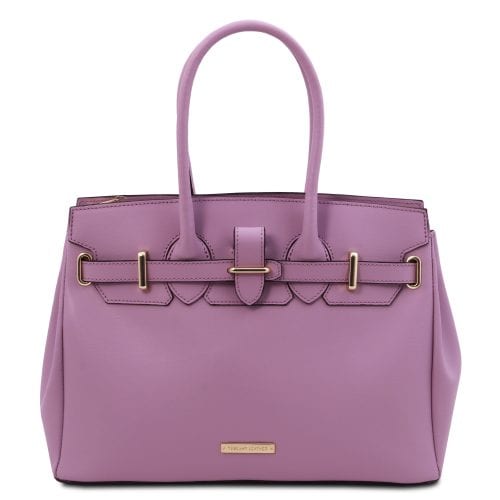 leren damestas tl bag 74 lila voorkant