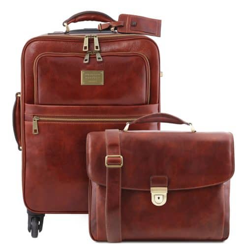 leren reisset TL Business bruin voorkant