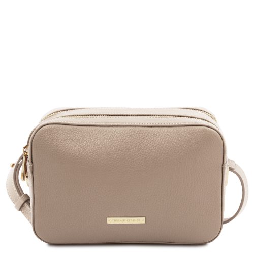 leren damestas schoudertas tl bag 90 taupe voorkant