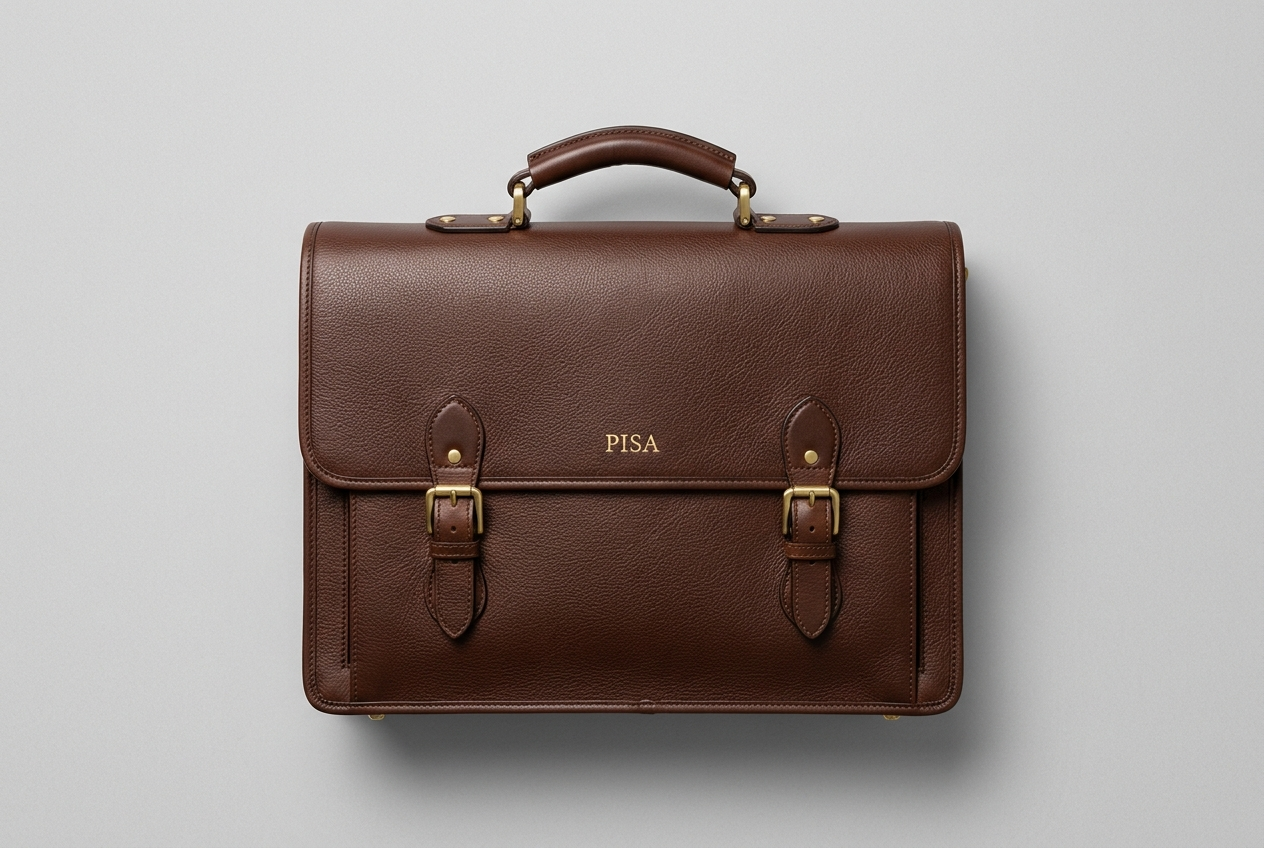 leren laptoptas Pisa bruin binnenvak met rits