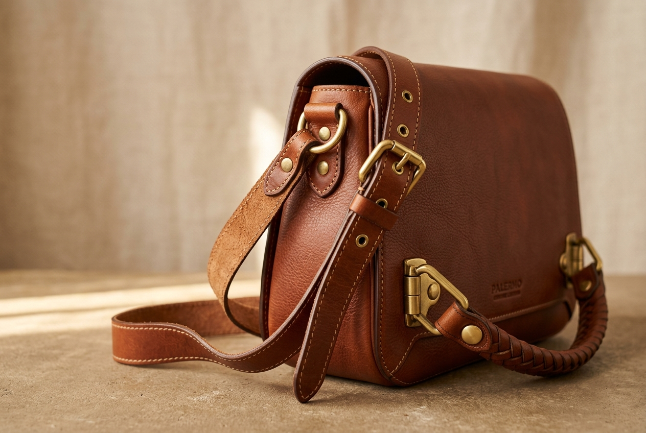 leren dames aktetas Palermo cognac voorkant