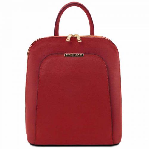 leren rugzak dames tl bag 31 rood voorkant